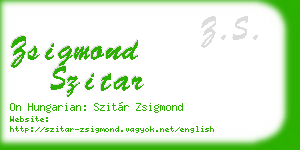 zsigmond szitar business card